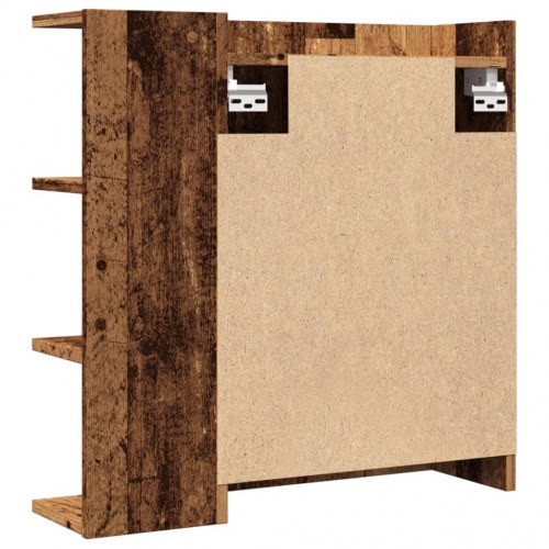 Spejlskab til badeværelse 62,5×20,5×64 cm - antikt træ, konstrueret træ