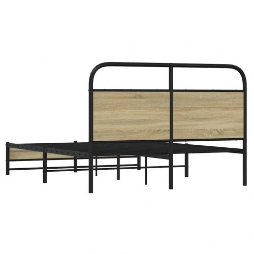 Sengeramme 140 x 200 cm med sengegavl - sonoma-eg