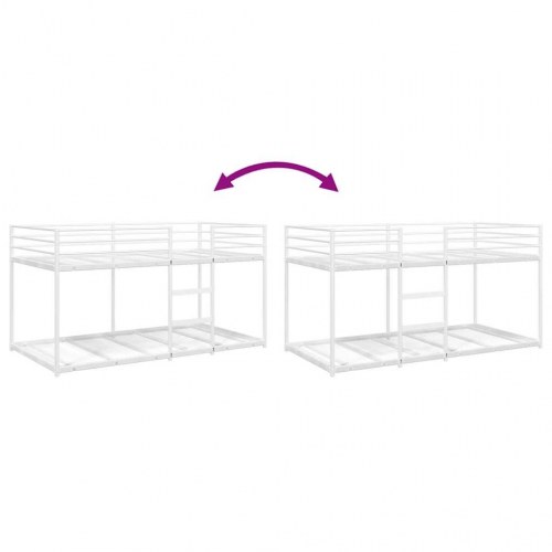 Køjeseng uden madras 100x200 cm stål hvid