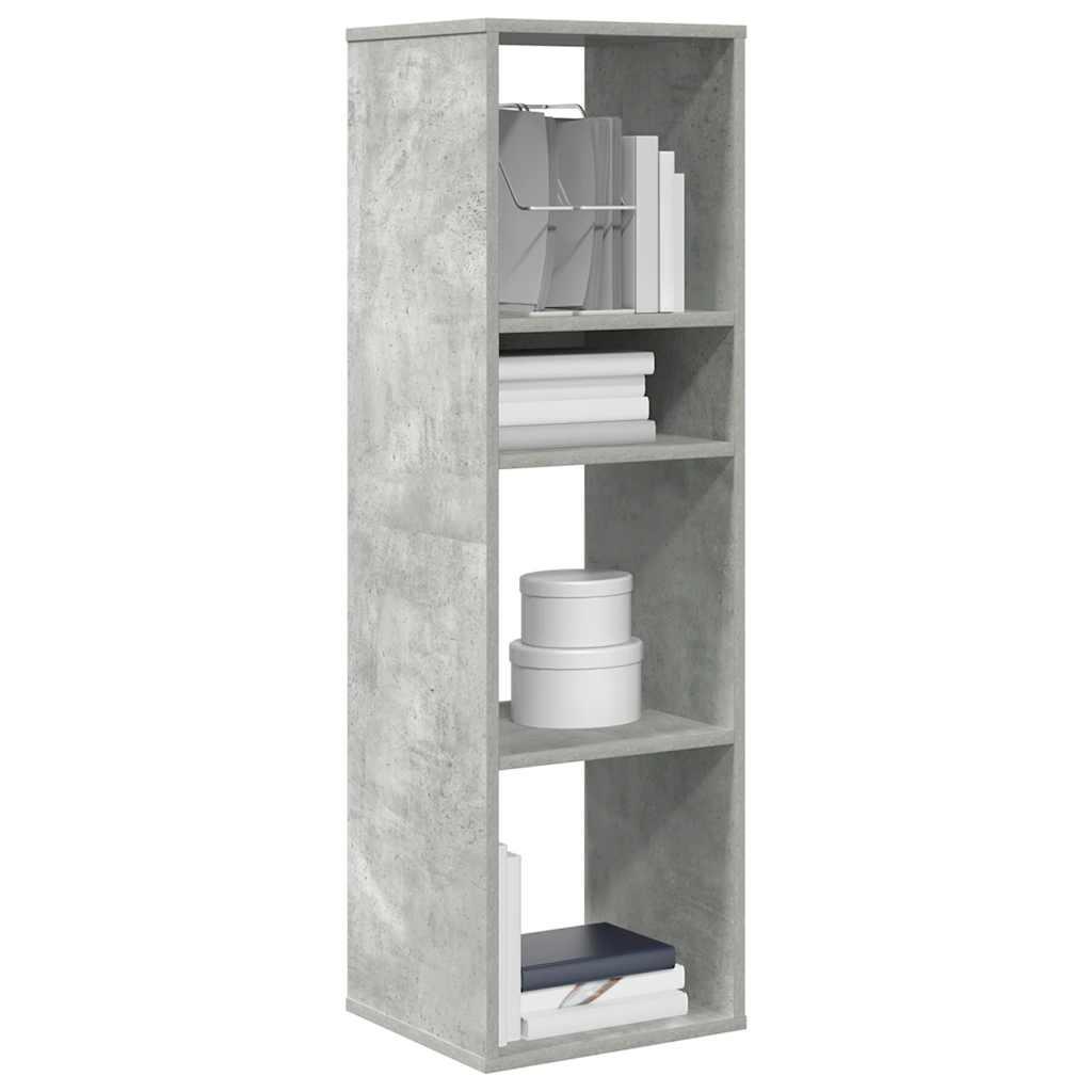 Bogreol Konstrueret Træ Antikt Trælook - Betongrå / 34 x 31 x 112 cm