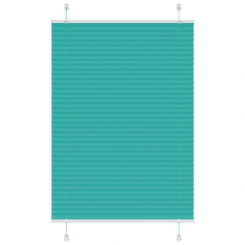 Plisségardin - petroleum grøn 95×100 cm, polyester