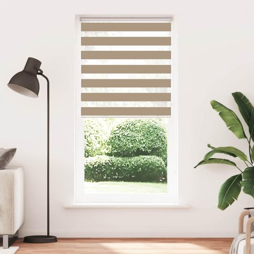 Zebragardin - sandbrun 95×200 cm, stofbredde 90,9 cm, polyester
