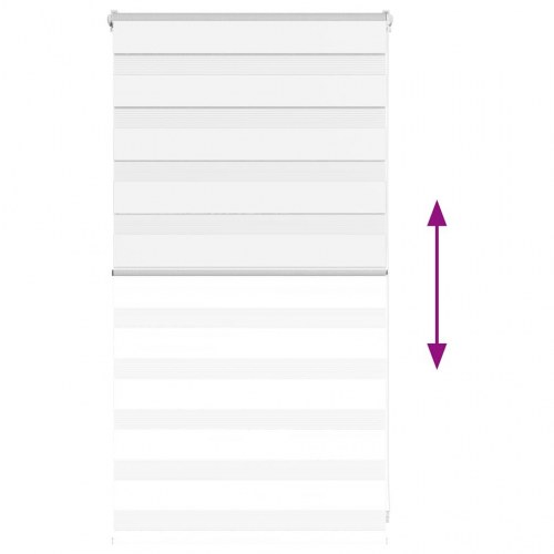 Zebragardin - hvid 90×100 cm, stofbredde 85,9 cm, polyester
