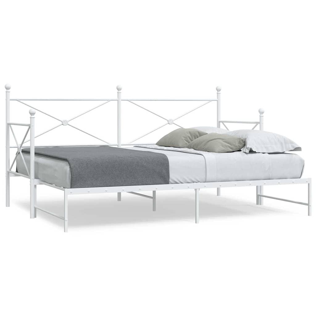 Daybed med udtrÃ¦k uden madras 80x200 cm stÃ¥l hvid