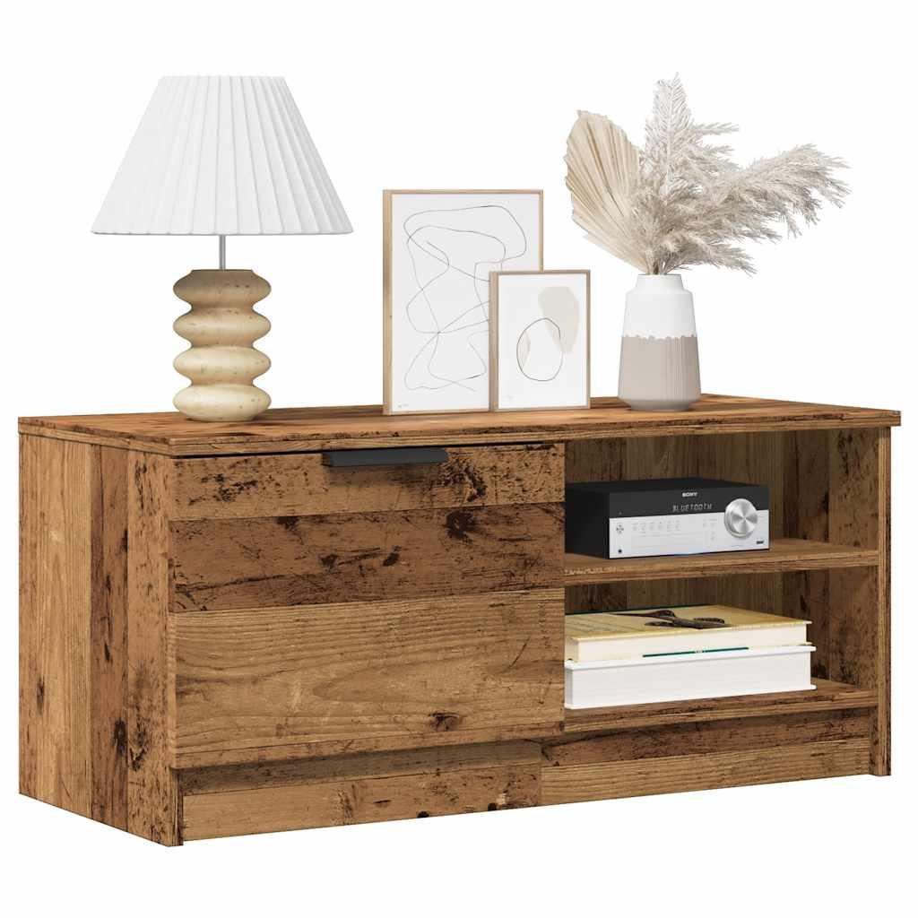 Tv-borde 2 stk. 80x35x36,5 cm konstrueret trÃ¦ gammelt trÃ¦look