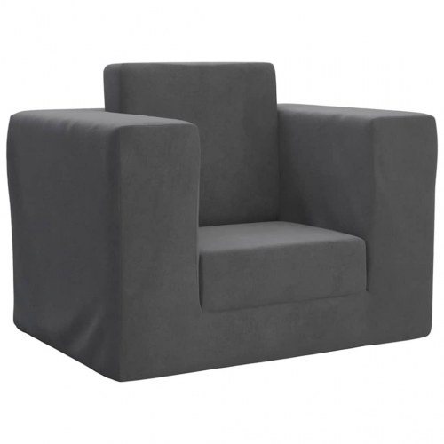 Sofaseng til børn i blødt plys - antracitgrå