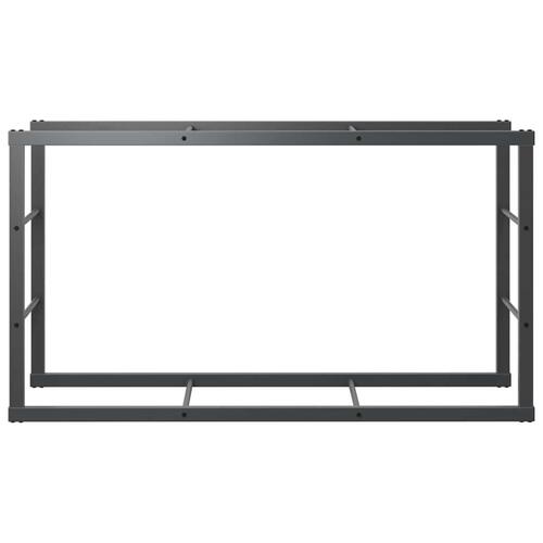 Brændestativ 110x30x61 cm stål sort