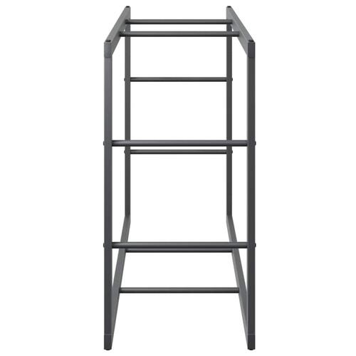 Brændestativ 110x30x61 cm stål sort