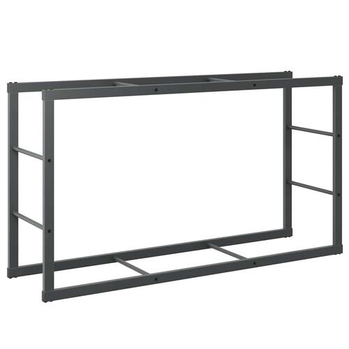 Brændestativ 110x30x61 cm stål sort