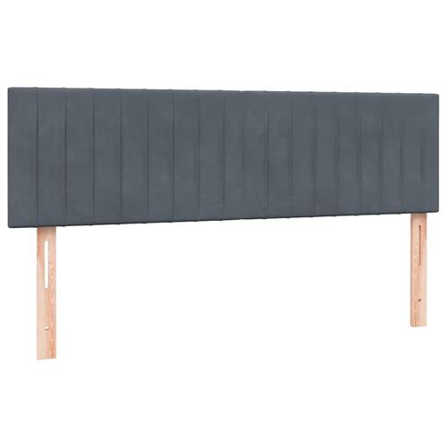 Kontinentalseng med madras 140x210 cm fløjl mørkegrå