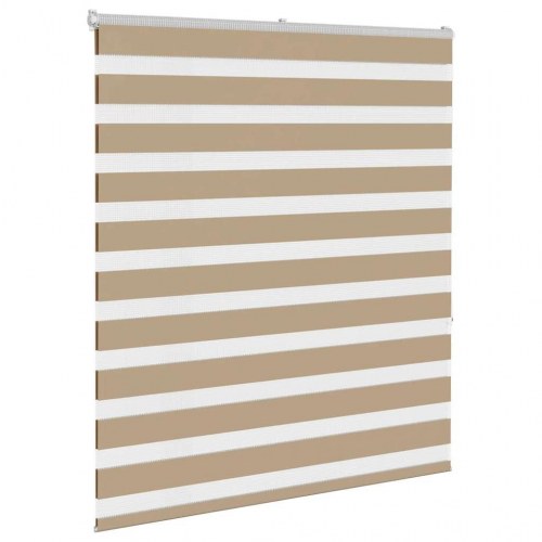 Zebragardin sandbrun 135×150 cm - stofbredde 130,9 cm, polyester