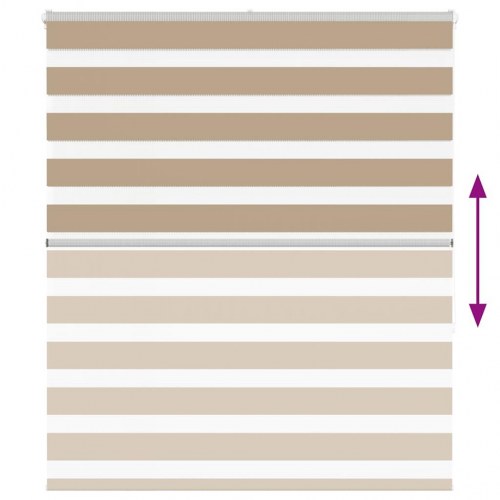 Zebragardin sandbrun 135×150 cm - stofbredde 130,9 cm, polyester