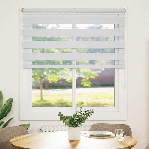Zebragardin - hvid 135×100 cm, stofbredde 130,9 cm, polyester