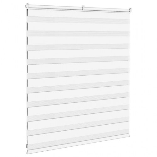 Zebragardin - hvid 135×100 cm, stofbredde 130,9 cm, polyester