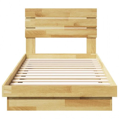 Sengeramme med hovedgærde uden madras 75 x 190 cm - massivt egetræ
