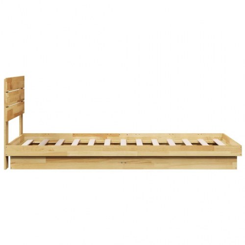Sengeramme med hovedgærde uden madras 75 x 190 cm - massivt egetræ