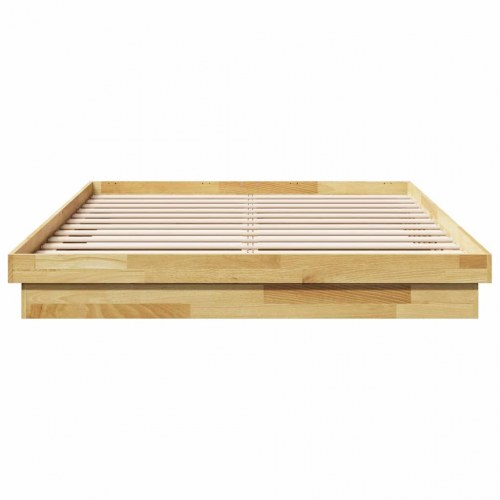 Sengeramme i massivt egetræ 150 x 200 cm - uden madras