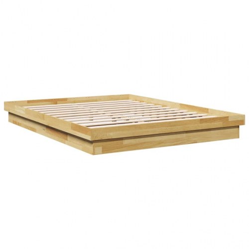 Sengeramme i massivt egetræ 150 x 200 cm - uden madras