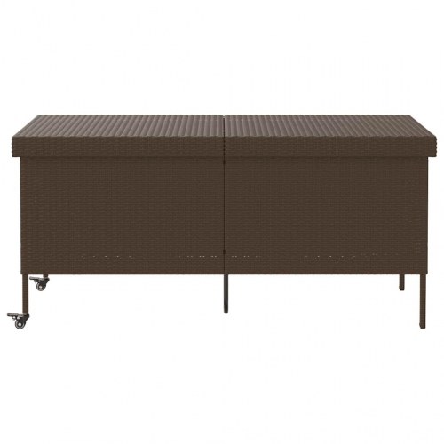 Opbevaringsboks med hjul i polyrattan - 160 × 55 × 75 cm, brun