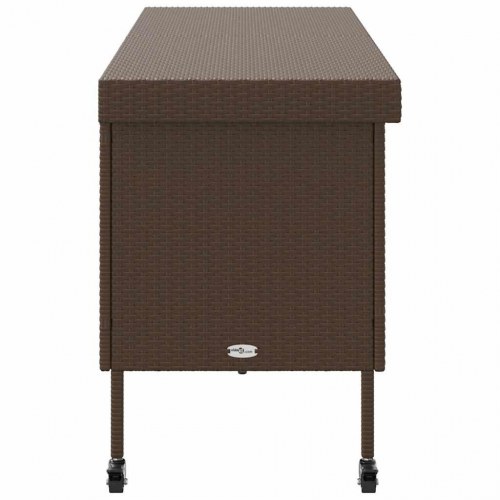 Opbevaringsboks med hjul i polyrattan - 160 × 55 × 75 cm, brun