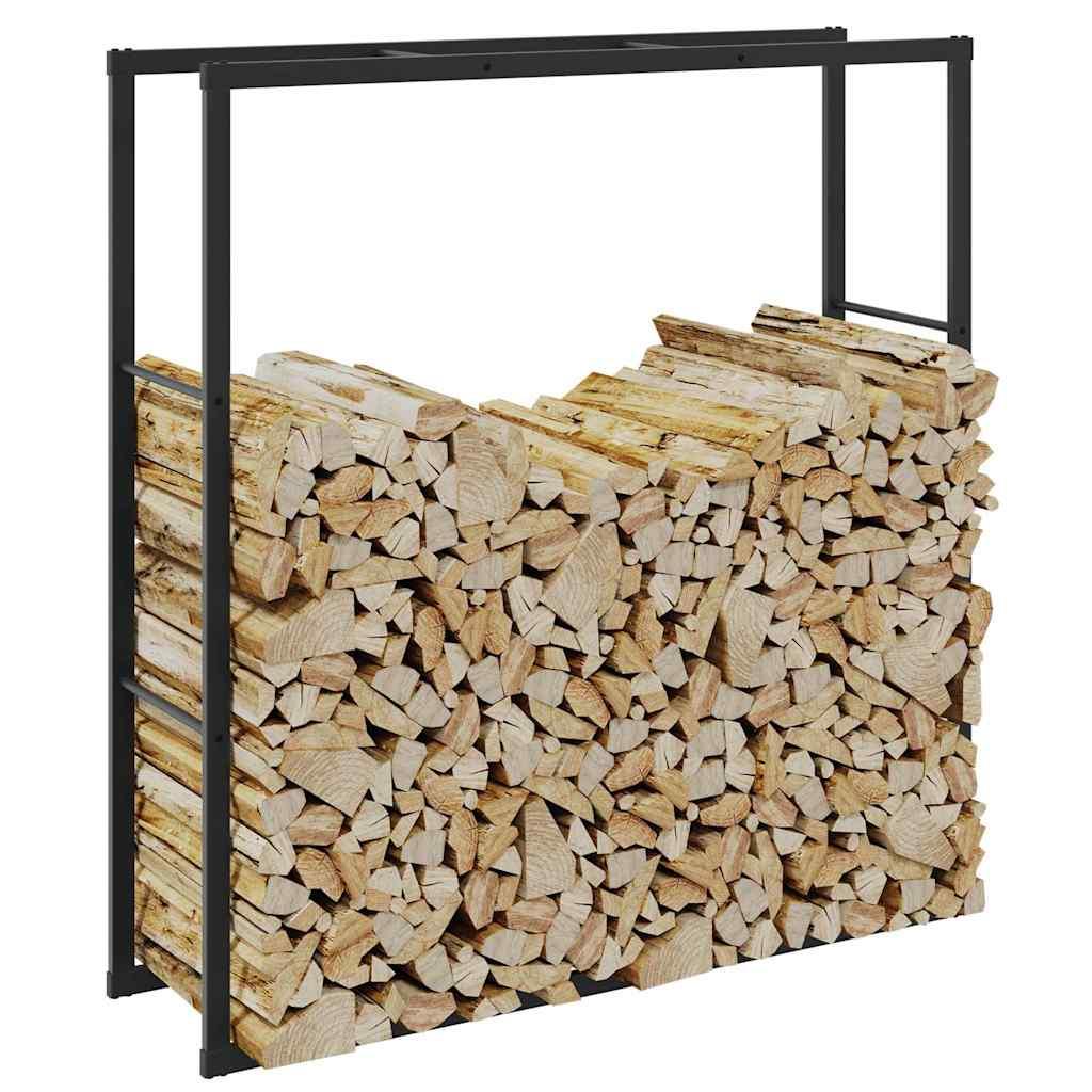 Brændestativ 110 x 30 x 116 cm i sort stål