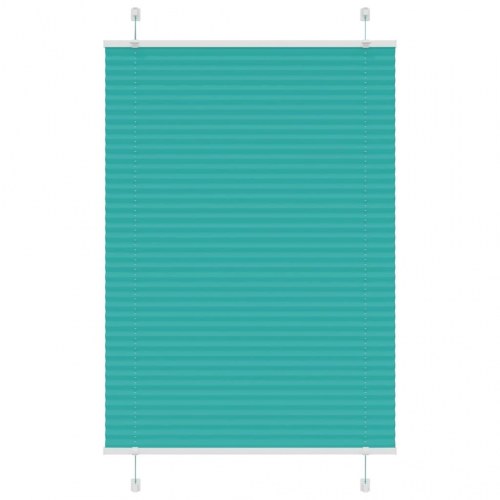 Plisségardin - petroleum grøn 85×100 cm, stofbredde 84,4 cm, polyester