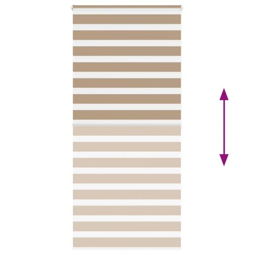 Zebragardin sandbrun 115×200 cm - stofbredde 110,9 cm, polyester