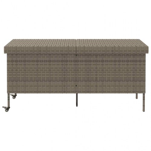 Opbevaringsboks med hjul i polyrattan - 160 × 55 × 75 cm, grå