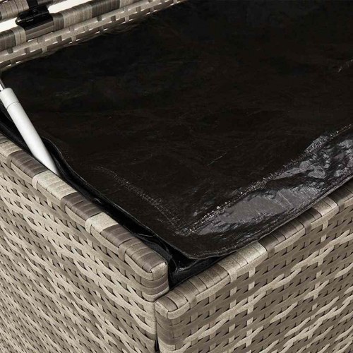 Opbevaringsboks med hjul i polyrattan - 160 × 55 × 75 cm, grå