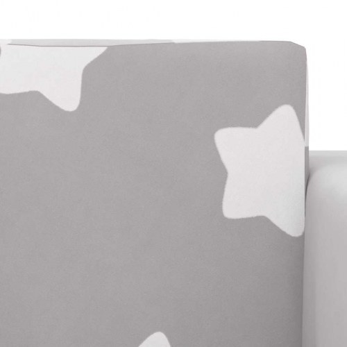 Sofaseng til børn blødt plys stjernemønster lysegrå