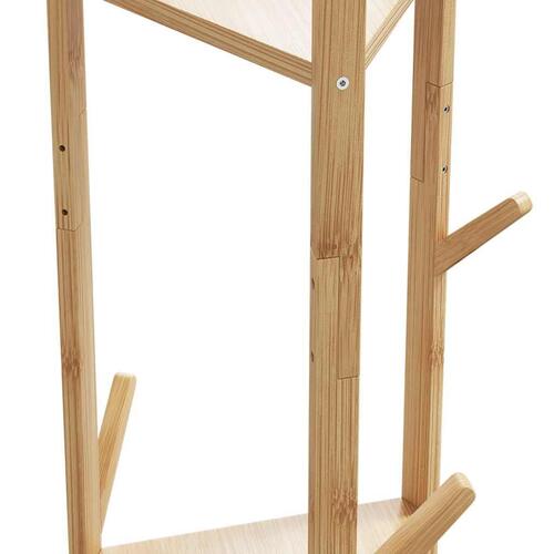 Garderobestativ med kroge og hylder 39x33x166 cm bambus