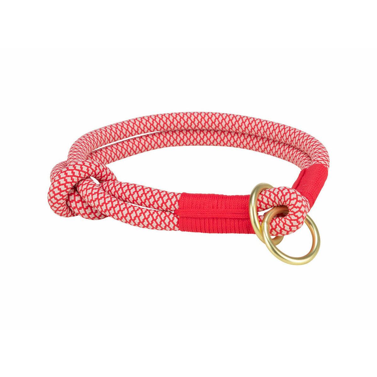 Hundehalsbånd til træning Trixie Soft Rope - rød/creme XS/S, 30 cm