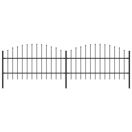 Havehegn med spydtop (0,75-1) x 3,4 m sort stål