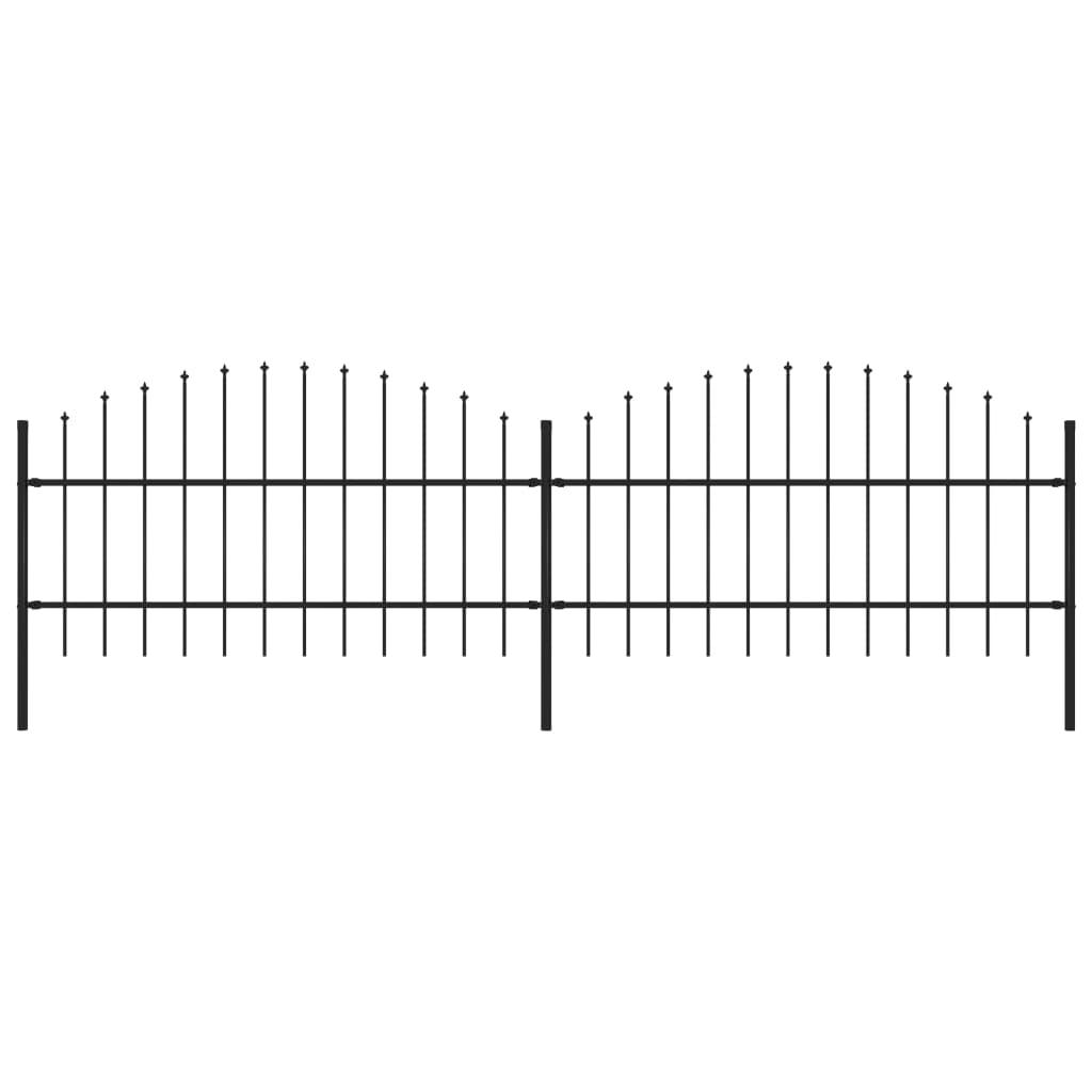 Havehegn med spydtop (0,75-1) x 3,4 m sort stål