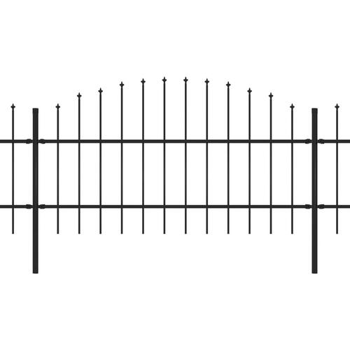 Havehegn med spydtop (0,75-1) x 11,9 m sort stål