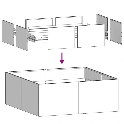 Plantekasse 80×80×30 cm i rustfrit stål - højbed til have og terrasse
