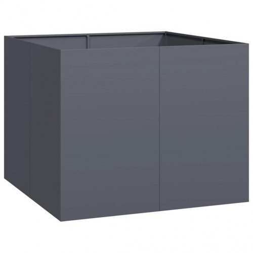 Plantekasse 100 x 100 x 80 cm i koldvalset stål - antracitgrå