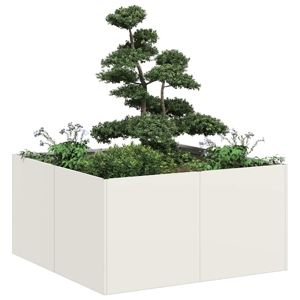 Plantekasse 80x80x40 cm koldvalset stål hvid