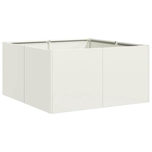 Plantekasse 80x80x40 cm koldvalset stål hvid