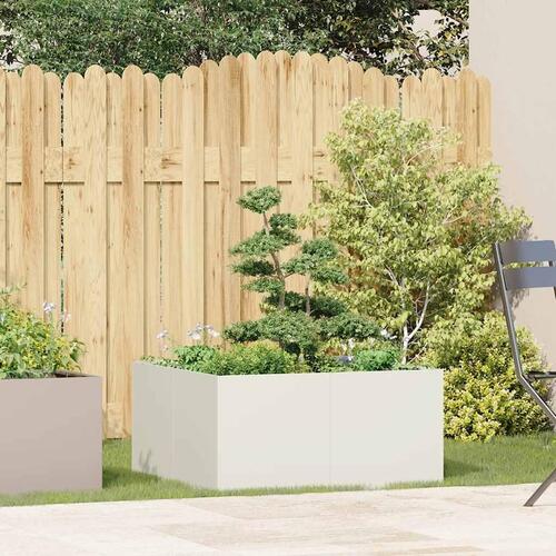 Plantekasse 80x80x40 cm koldvalset stål hvid