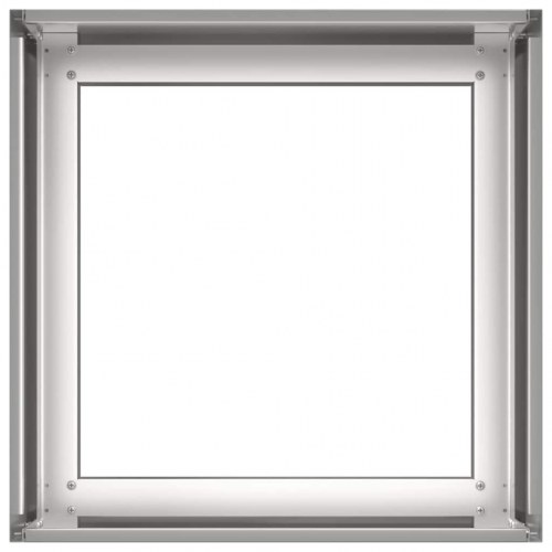Plantekasse 40×40×30 cm i rustfrit stål - åben bund