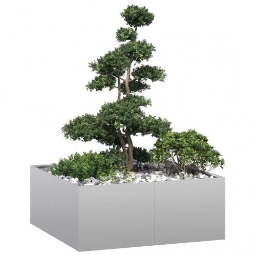 Plantekasse 100 × 100 × 40 cm - galvaniseret stål, åben bund