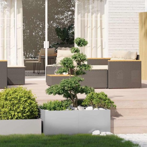 Plantekasse 100 × 100 × 40 cm - galvaniseret stål, åben bund