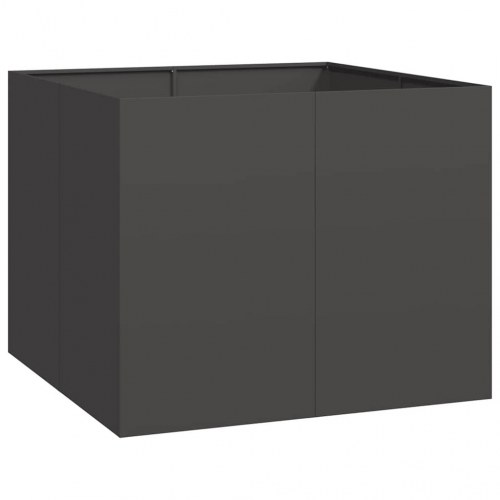 Plantekasse 100×100×80 cm i stål - sort højbed til have og terrasse