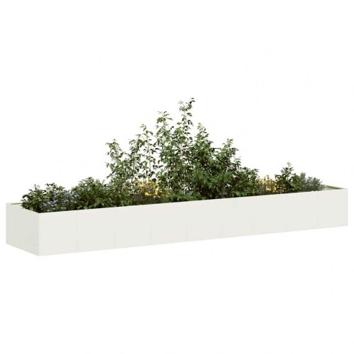 Plantekasse højbed 360 × 80 × 40 cm - stål, hvid