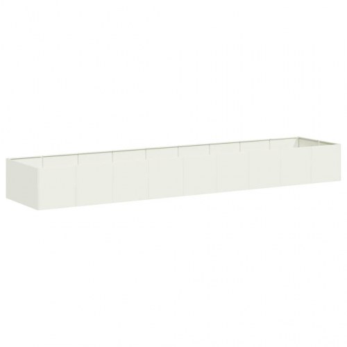 Plantekasse højbed 360 × 80 × 40 cm - stål, hvid