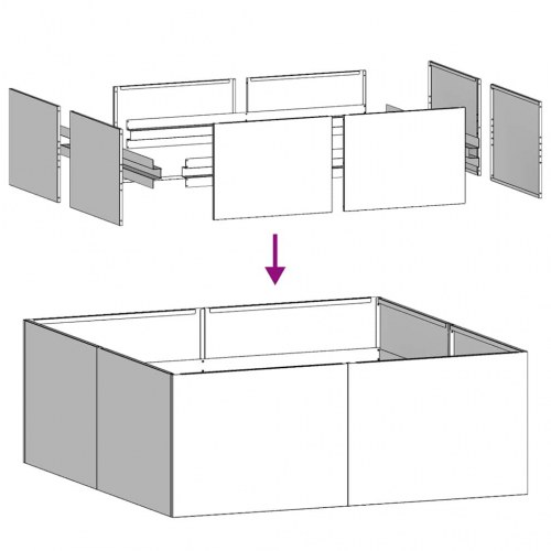 Plantekasse i stål - 80 × 80 × 30 cm, hvid