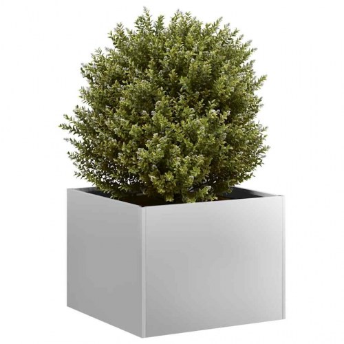 Plantekasse 40×40×30 cm i galvaniseret stål - åben bund