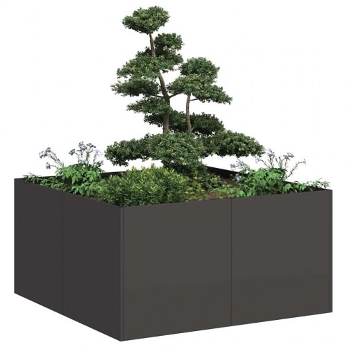 Plantekasse 80×80×40 cm i koldvalset stål - sort