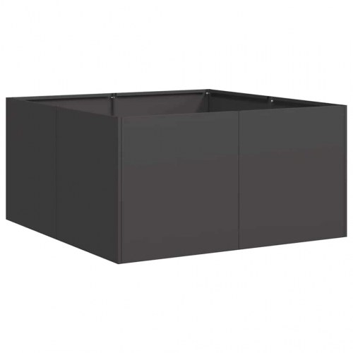 Plantekasse 80×80×40 cm i koldvalset stål - sort